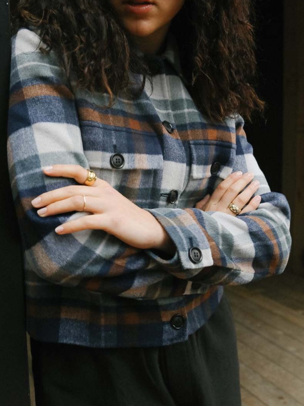 Rails Steffi Plaid Button-Front Cropped Wool Jacket NWOT 1350